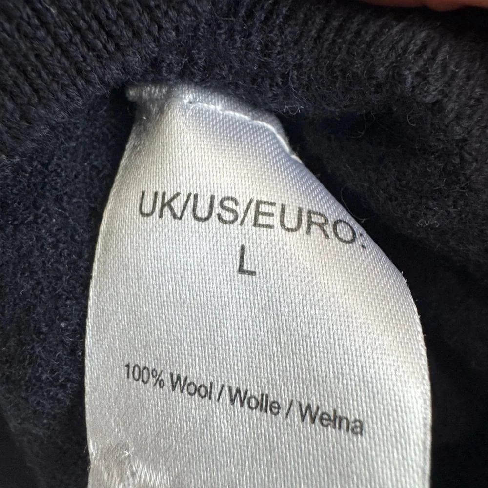 Hardy Amies Blue Wool Polo Sweater